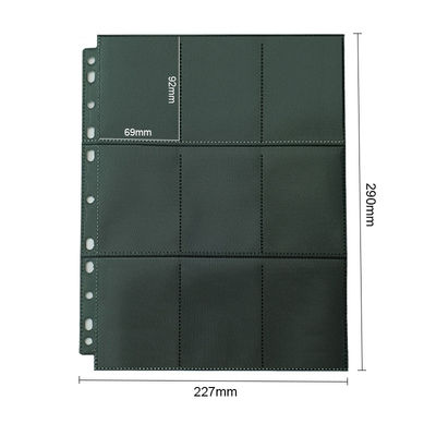 Mtg Tcg 18 pages de cartes de poche à chargement par le haut, pages de classeur de cartes à collectionner noires